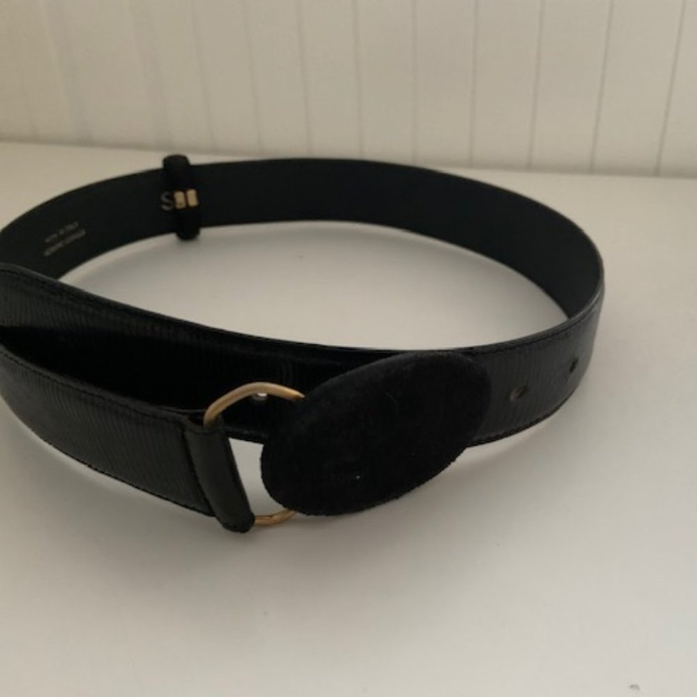 Episode women's black leather belt made in Italy 32'